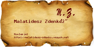 Malatidesz Zdenkó névjegykártya